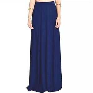Show Me Your Mumu Navy Blue Chiffon Maxi Skirt High Waisted Lined Medium